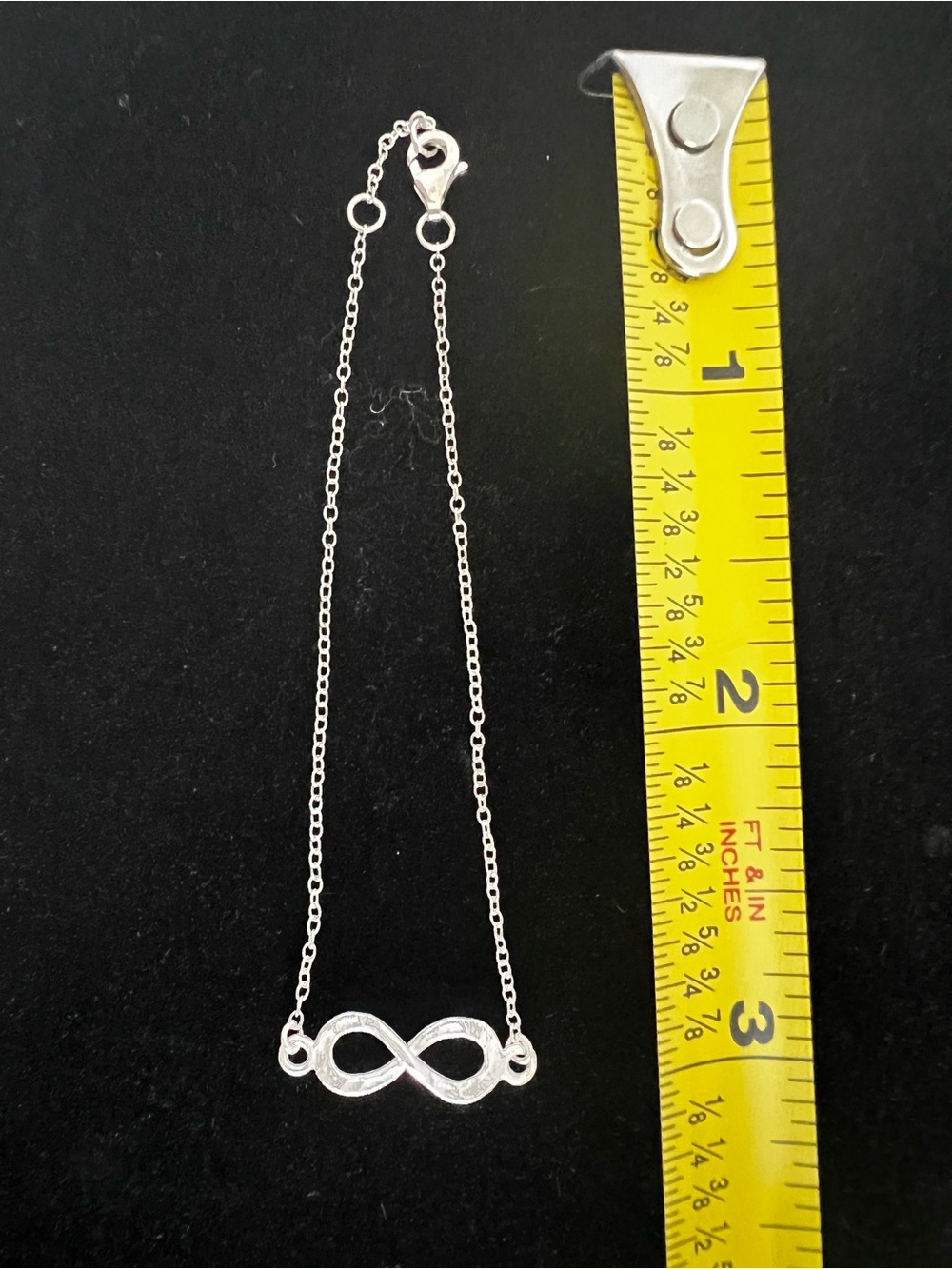 Silver Textured Infinity Bracelet - Picture 2 of 2